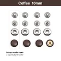 Leder Druckknöpfe mit Lederüberzug 10 mm für Geldbörsen Taschen Lederhandwerk – Farbe Coffee 10mm