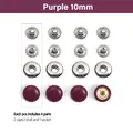 Leder Druckknöpfe mit Lederüberzug 10 mm für Geldbörsen Taschen Lederhandwerk – Farbe Purple 10mm