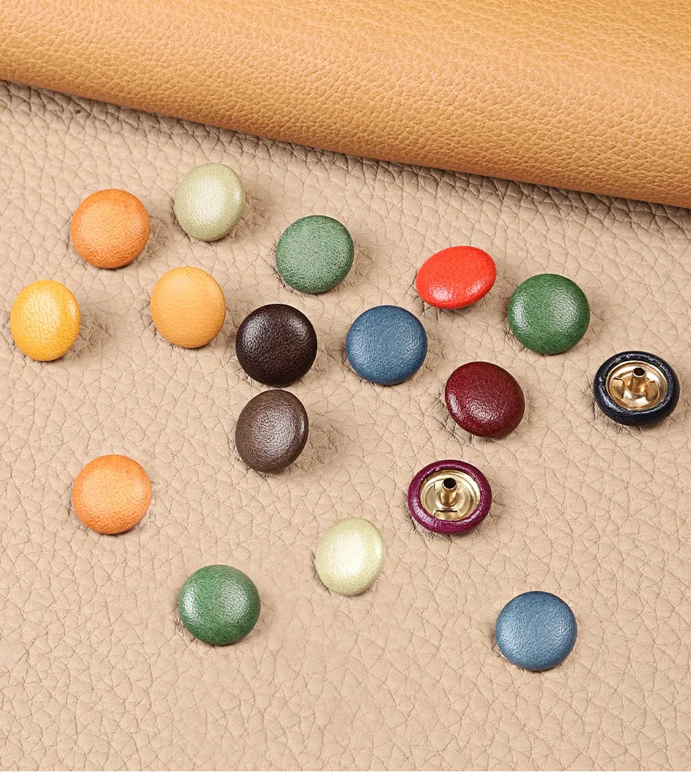 Leder Druckknöpfe mit Lederüberzug 10 mm für Geldbörsen Taschen Lederhandwerk