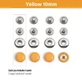 Leder Druckknöpfe mit Lederüberzug 10 mm für Geldbörsen Taschen Lederhandwerk – Farbe Yellow 10mm
