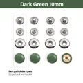 Leder Druckknöpfe mit Lederüberzug 10 mm für Geldbörsen Taschen Lederhandwerk – Farbe Dark Green 10mm