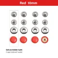 Leder Druckknöpfe mit Lederüberzug 10 mm für Geldbörsen Taschen Lederhandwerk – Farbe Red 10mm
