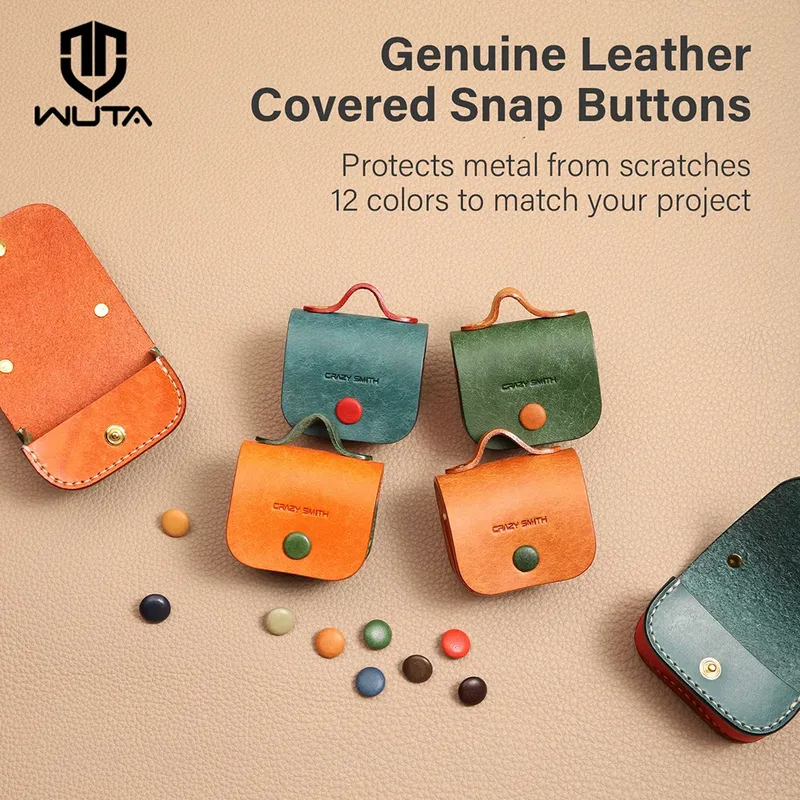 Leder Druckknöpfe mit Lederüberzug 10 mm für Geldbörsen Taschen Lederhandwerk