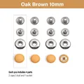Leder Druckknöpfe mit Lederüberzug 10 mm für Geldbörsen Taschen Lederhandwerk – Farbe Oak Brown 10mm