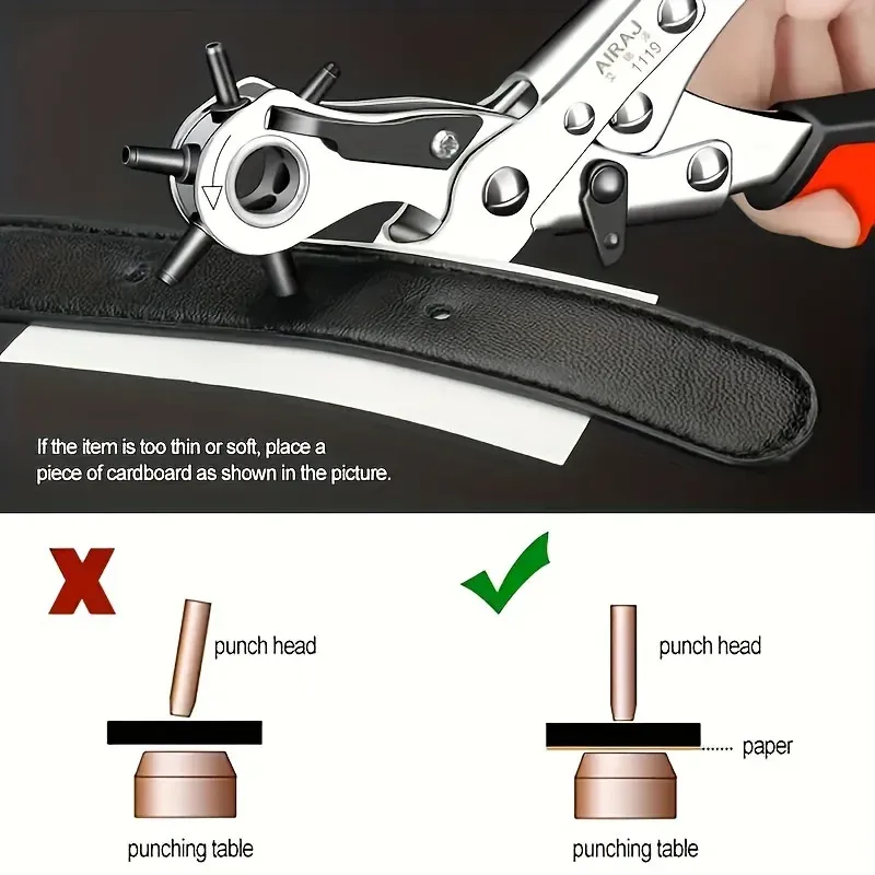 Leder Gürtel Locher Zange drehbar für Armband und Tasche