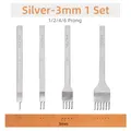 Leder Meißel Diamond 3 bis 6 mm für Nähen – Farbe Silver 3mm 1 Set
