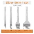 Leder Meißel Diamond 3 bis 6 mm für Nähen – Farbe Silver 5mm 1 Set