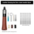 Leder Nähen Ahle Faden Kit für Reparatur – Farbe SetD-10 chrom needle