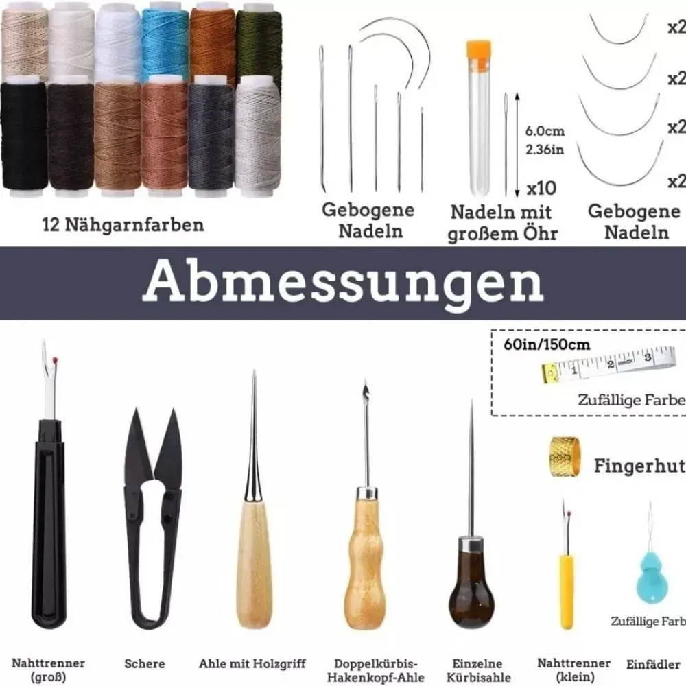 Leder Nähset 48 Teile Polsternadeln Handwerk Nähnadeln DIY