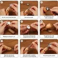 Leder Nähset mit Säumesser und Faden Schnellnähgerät Reparatur – 6