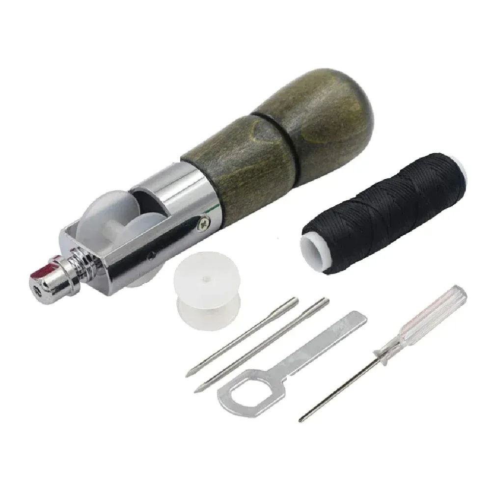 Leder Nähset mit Säumesser und Faden Schnellnähgerät Reparatur