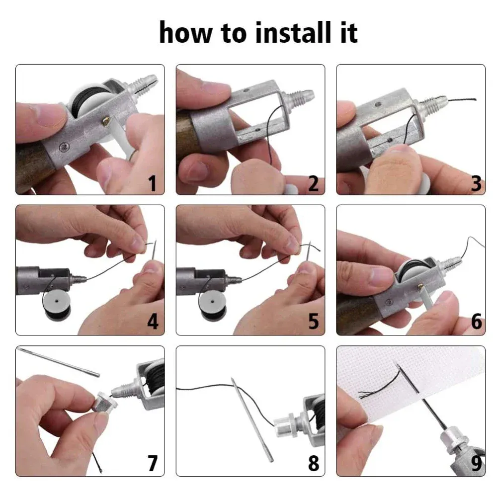 Leder Nähset mit Säumesser und Faden Schnellnähgerät Reparatur