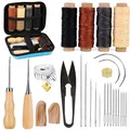 Leder Nähwerkzeug Set mit Faden und Nadeln – Farbe PGGJTZ-28PCS
