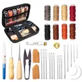 Leder Nähwerkzeug Set mit Faden und Nadeln – Farbe PGGJTZ-32PCS