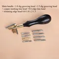 Leder Nutenmarkierungsutensilien Schneiden Verbrennen Chipping Edge – Farbe Handle 8 heads