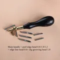 Leder Nutenmarkierungsutensilien Schneiden Verbrennen Chipping Edge – Farbe Handle 5 heads