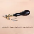 Leder Nutenmarkierungsutensilien Schneiden Verbrennen Chipping Edge – Farbe handle 1.0 edge 0.6