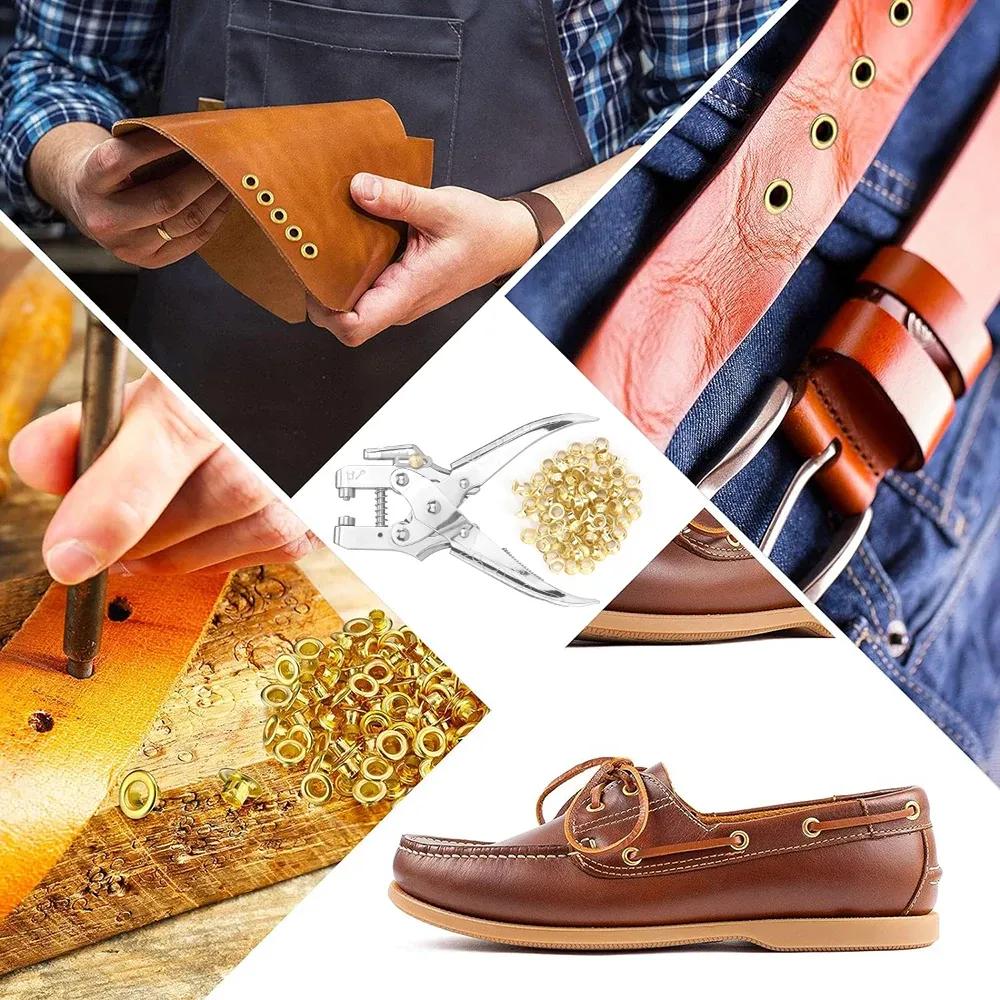 Leder Ösenzange mit Ösen-Set für Schuhe und Kleidung