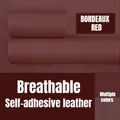 Leder Patch PU atmungsaktiv selbstklebend für Sofa Autositz und Möbel 10 bis 50 cm – Color Bordeaux red