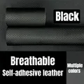 Leder Patch PU atmungsaktiv selbstklebend für Sofa Autositz und Möbel 10 bis 50 cm – Color schwarz