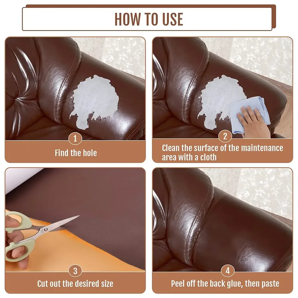 Leder Patch PU verdickt selbstklebend für Sofa Sitz 50 bis 100 cm