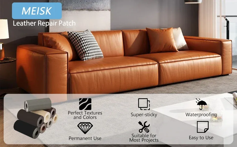 Leder Patch PU verdickt selbstklebend für Sofa Sitz 50 bis 100 cm
