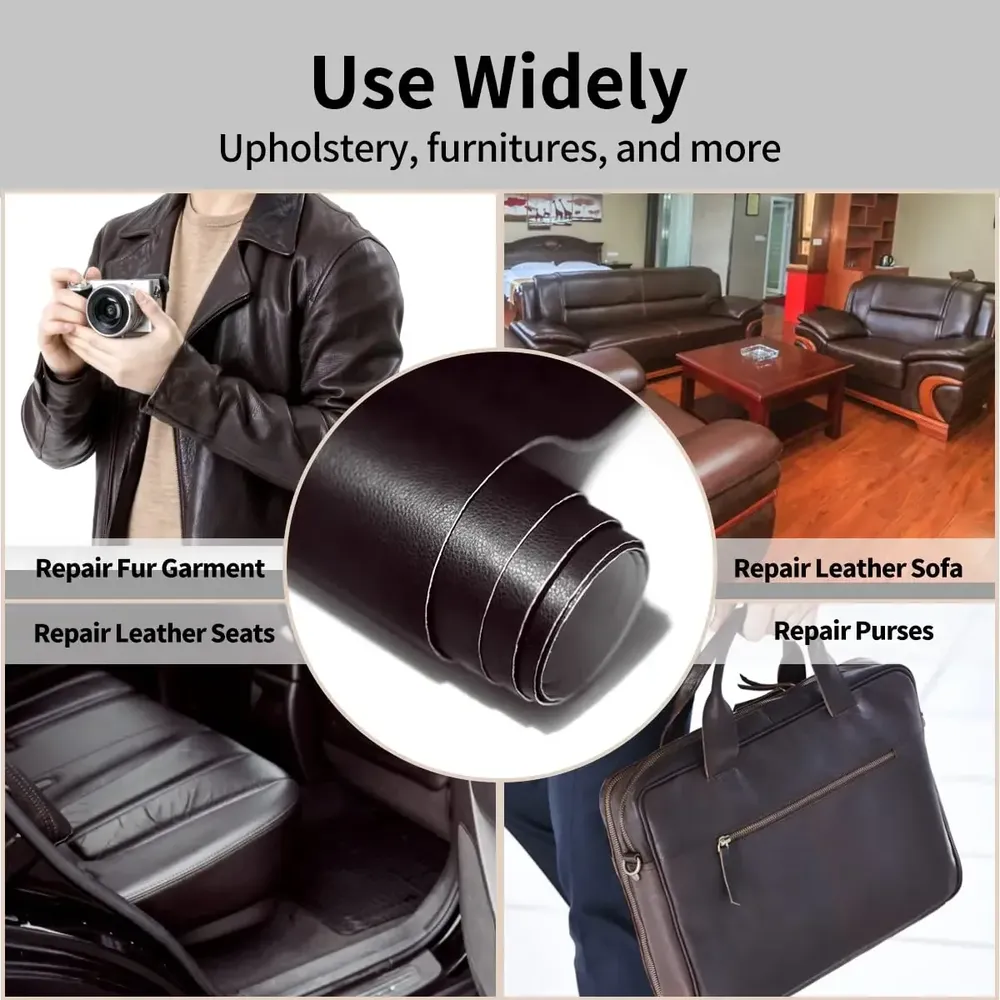 Leder Patch selbstklebend für Sofa Auto Sitz und Tasche 10 bis 35 cm