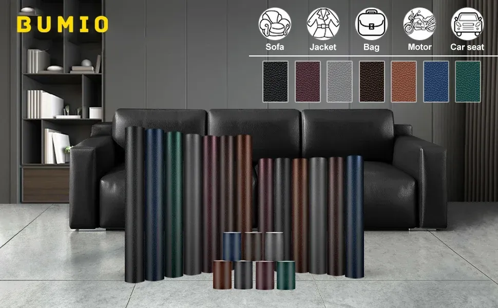 Leder Patch selbstklebend für Sofa Auto Sitz und Tasche 10 bis 35 cm