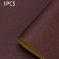 Leder Patch selbstklebend für Sofa Auto Sitz und Tasche 35 bis 200 cm – Farbe Reddish Brown