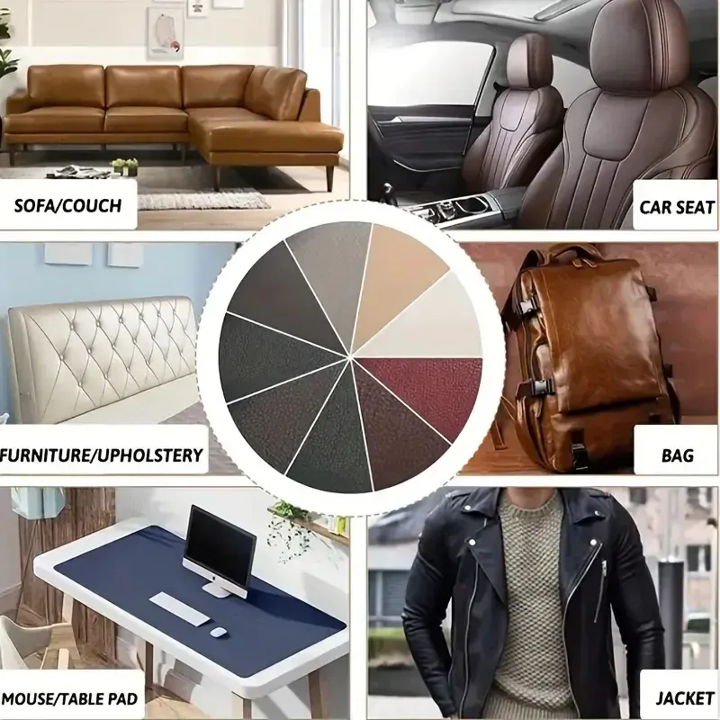 Leder Patch selbstklebend für Sofa Kissen und Tischplatte 10 bis 50 cm