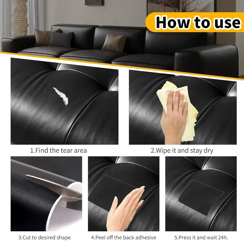 Leder Patch selbstklebend zuschneidbar für Sofa Auto Sitz und Tasche 1 bis 3 Stück
