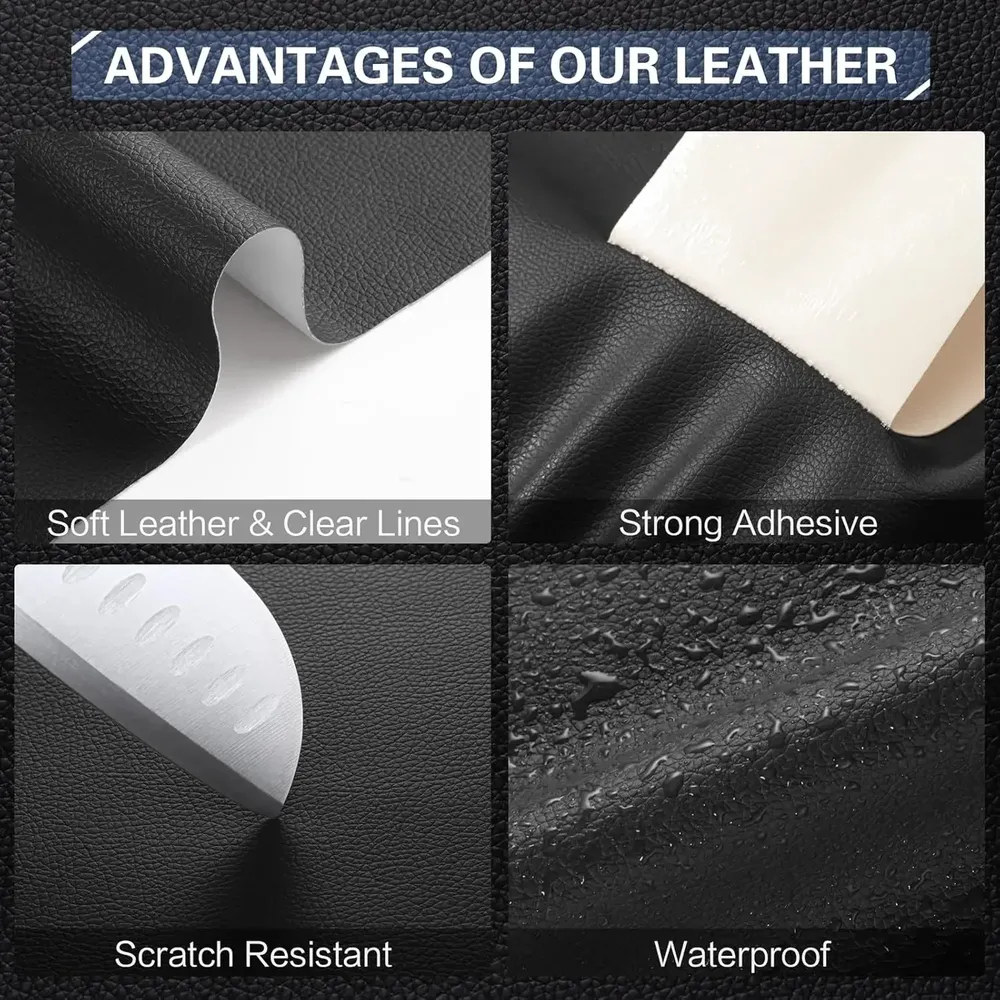 Leder Patch selbstklebend zuschneidbar für Sofa Auto Sitz und Tasche 1 bis 3 Stück