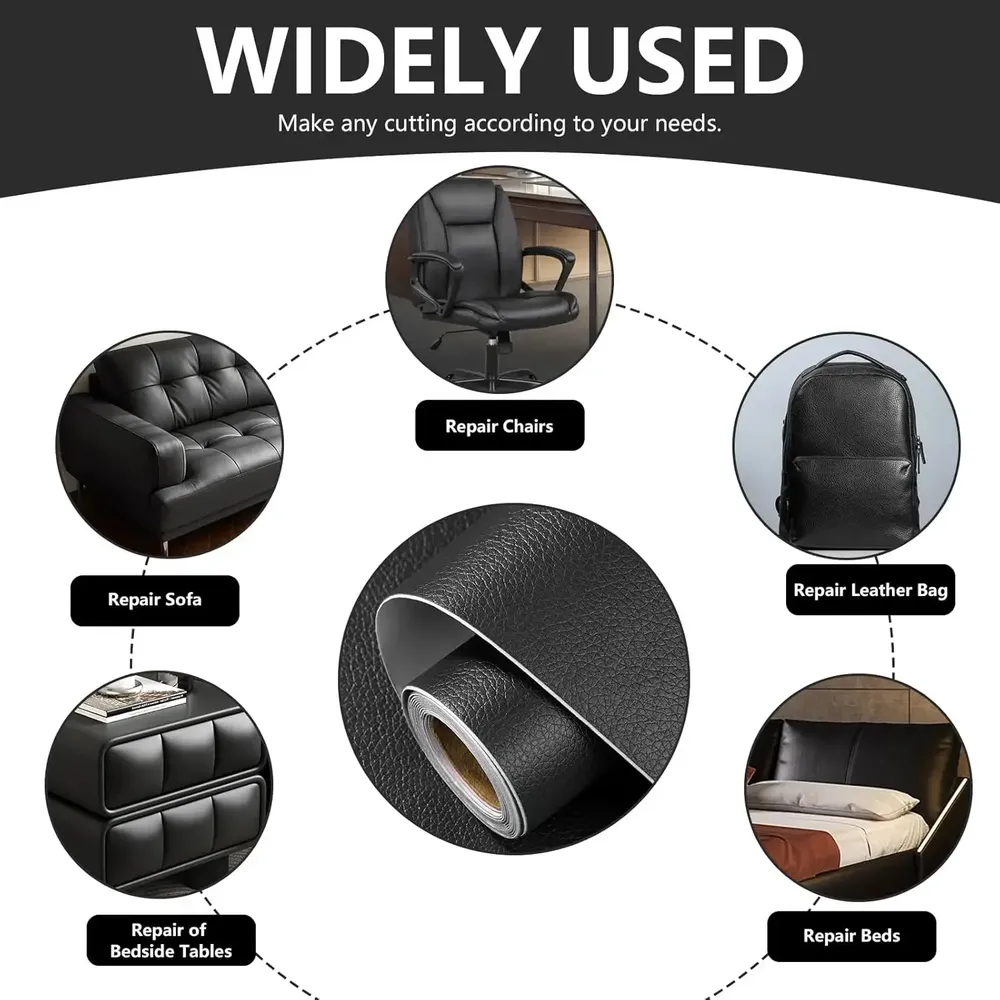 Leder Patch selbstklebend zuschneidbar für Sofa Auto Sitz und Tasche 1 bis 3 Stück