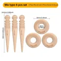 Leder Poliergerät Holz Zupfstab abgerundete Kante Schleifwerkzeug – Color Mix type-6 pcs set