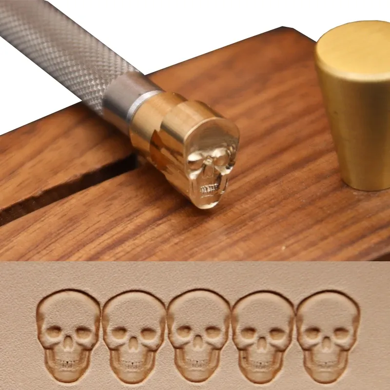 Leder Prägewerkzeug Stahl Schädelstempel 8,5 x 13 mm