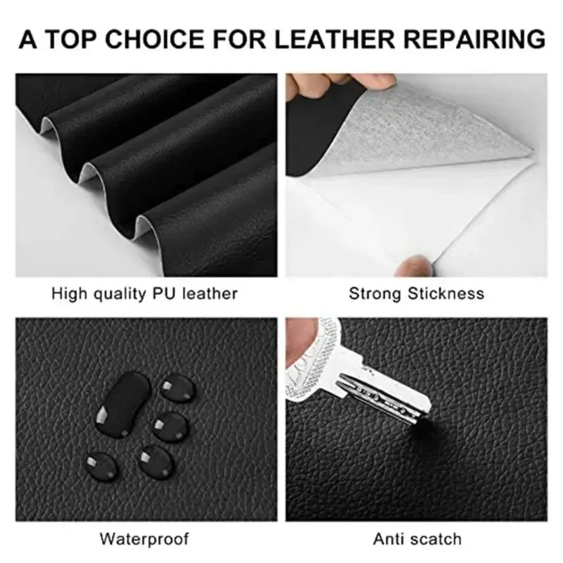 Leder Reparaturflicken selbstklebend zuschneidbar für Möbel und Sitze