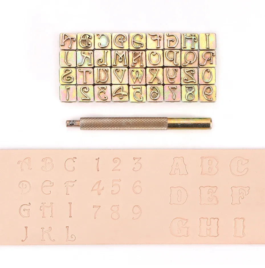 Leder Stempel Set Buchstaben Zahlen Gravur Werkzeug DIY