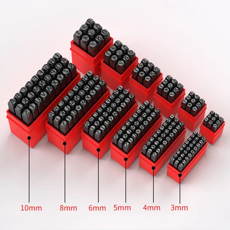 Leder Stempelset Metall Buchstaben Zahlen DIY Gürtel