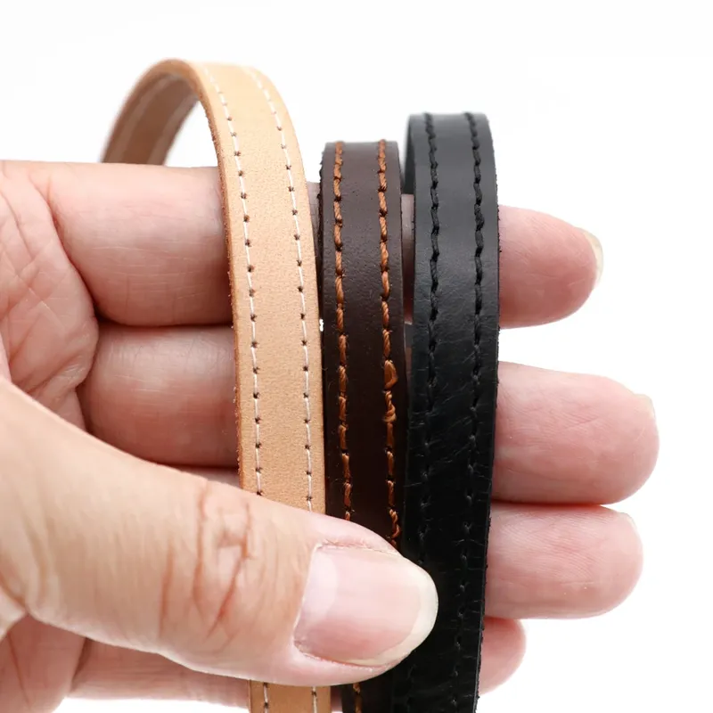 Lederband flach 10 mm mit Nähten für Armbänder