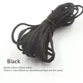 Lederband flach Mikrofaser 3 mm 5 Meter für DIY Perlen – Farbe Black
