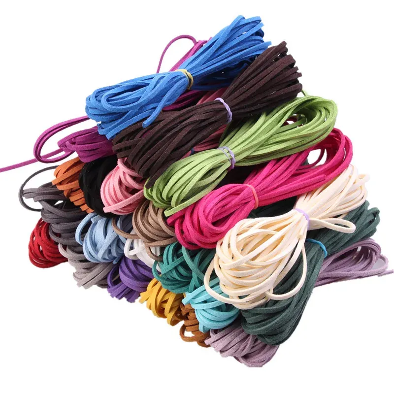Lederband flach Mikrofaser 3 mm 5 Meter für DIY Perlen