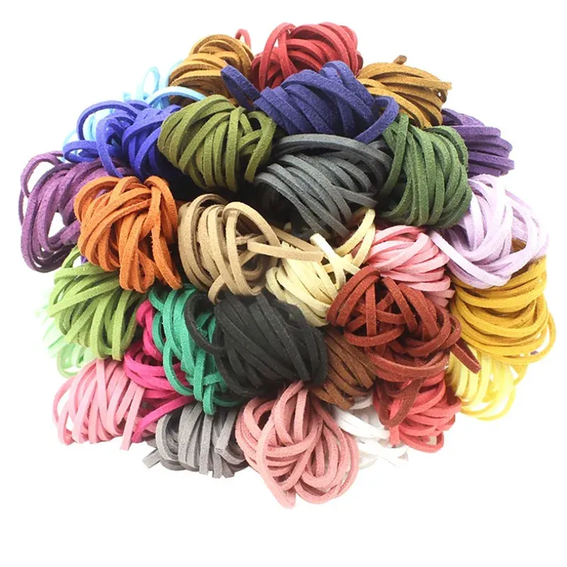 Lederband flach Mikrofaser 3 mm 5 Meter für DIY Perlen