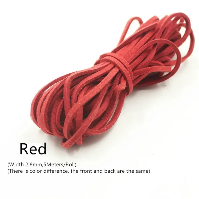 Lederband flach Mikrofaser 3 mm 5 Meter für DIY Perlen