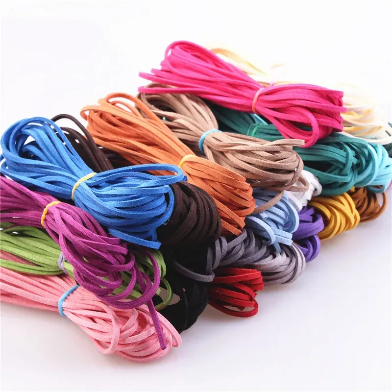 Lederband flach Mikrofaser 3 mm 5 Meter für DIY Perlen