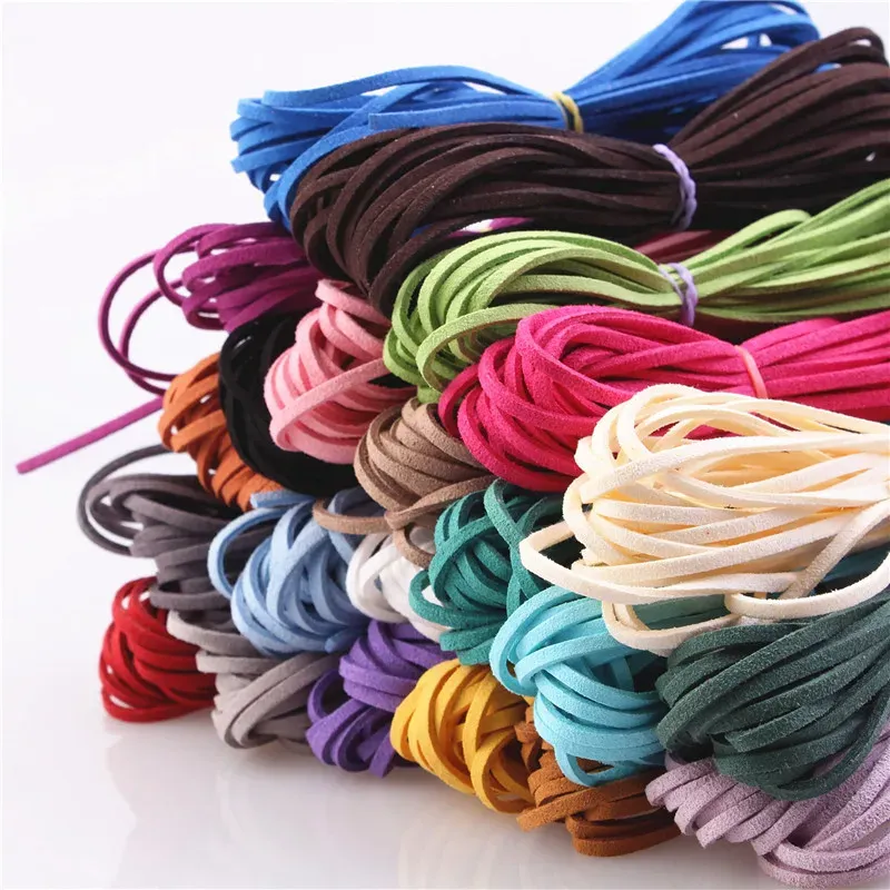 Lederband flach Mikrofaser 3 mm 5 Meter für DIY Perlen