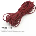 Lederband flach Mikrofaser 3 mm 5 Meter für DIY Perlen – Farbe Wine Red