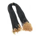 Lederband geflochten 20 Stück verstellbar für DIY Halsketten – Farbe Schwarz mit Gold