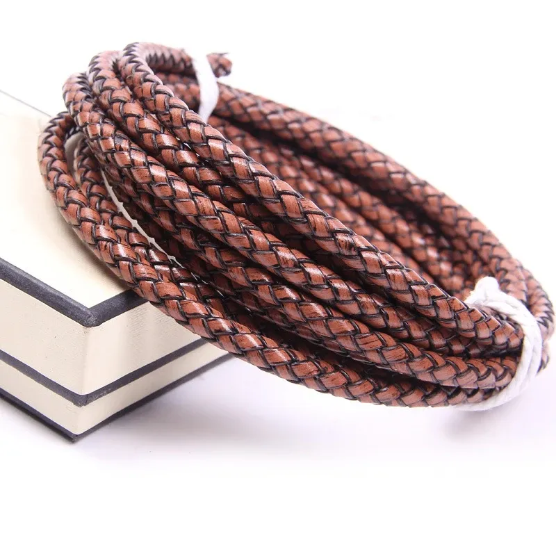 Lederband geflochten 3 bis 5 mm 1 Meter für DIY Armband