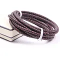 Lederband geflochten 3 bis 5 mm 1 Meter für DIY Armband – Farbe Grün (4)