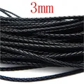 Lederband geflochten 3 bis 6 mm für Schmuck und Basteln – Farbe 3mm